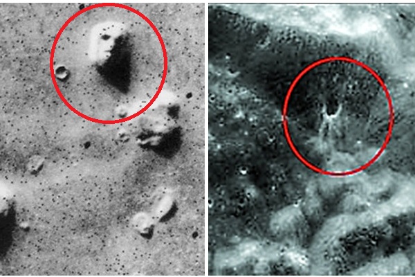 在美国公布的火星和月球照片上，惊现“人脸”和“机械蜘蛛”